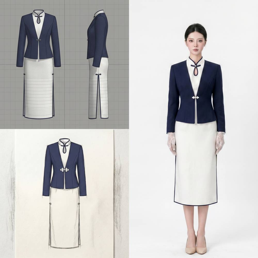Navy Suit Set