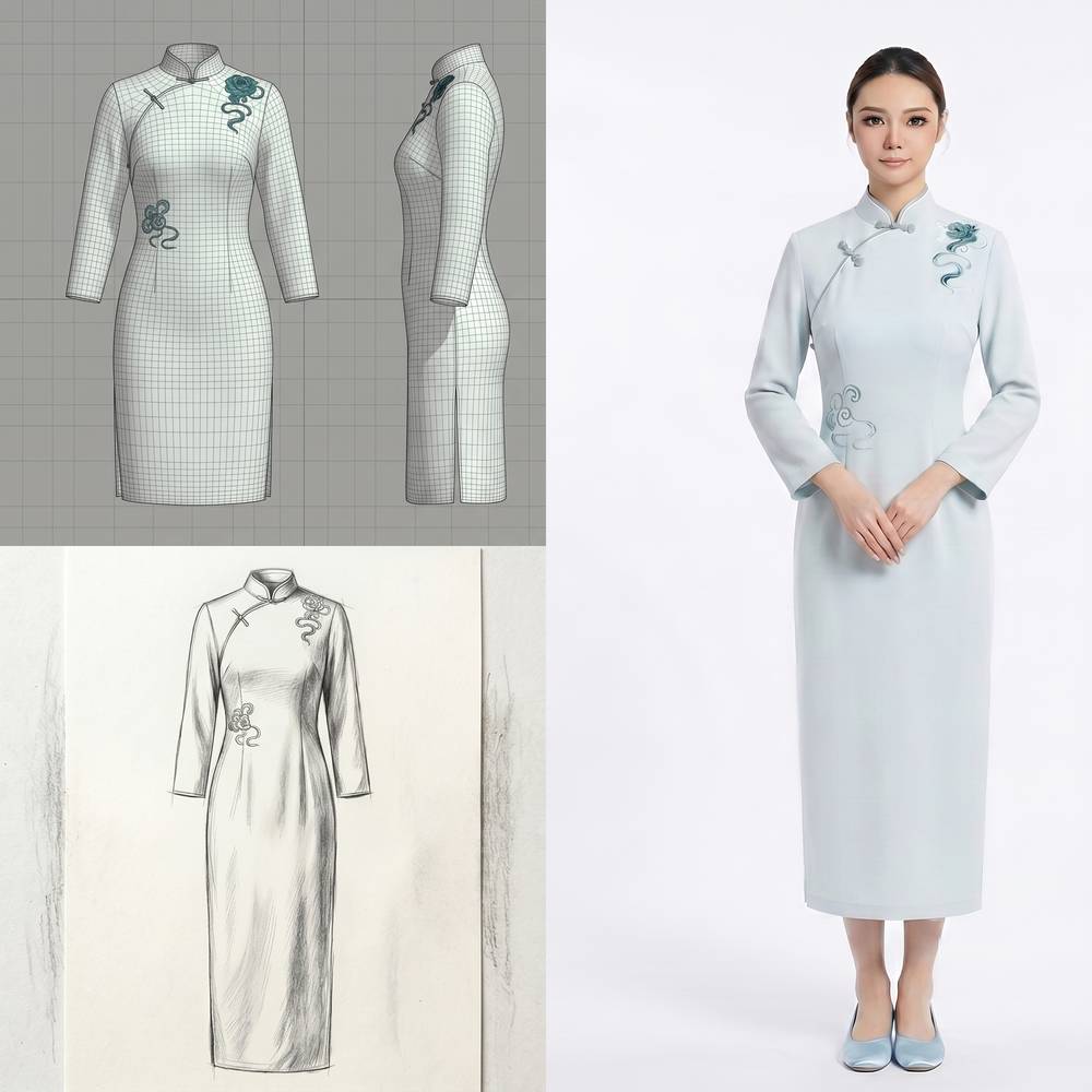 Grey Qipao