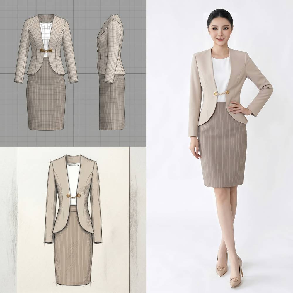 Beige Suit Set