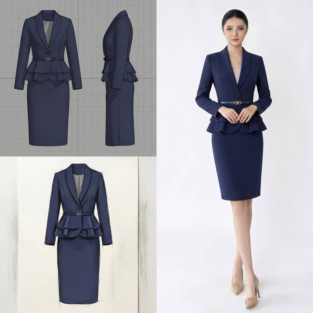 Navy Suit Set