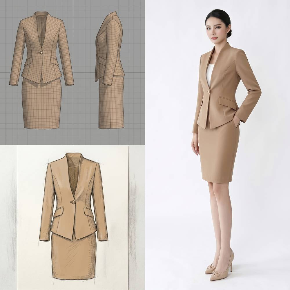 Beige Suit Set