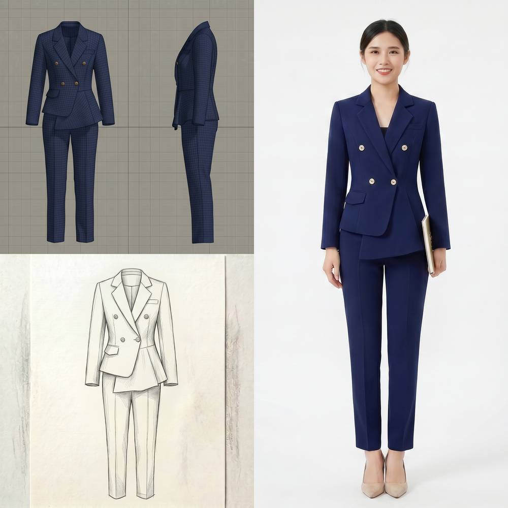 Navy Suit Set