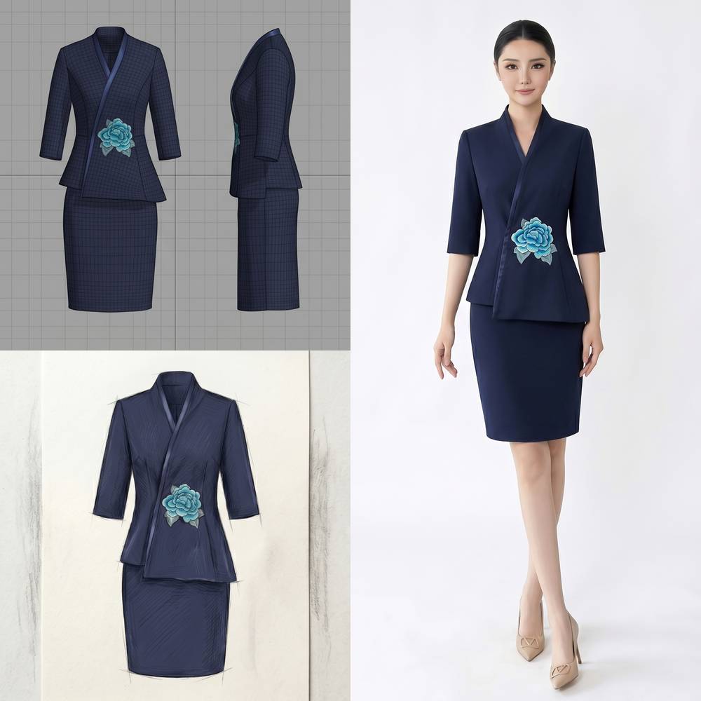 Navy Suit Set